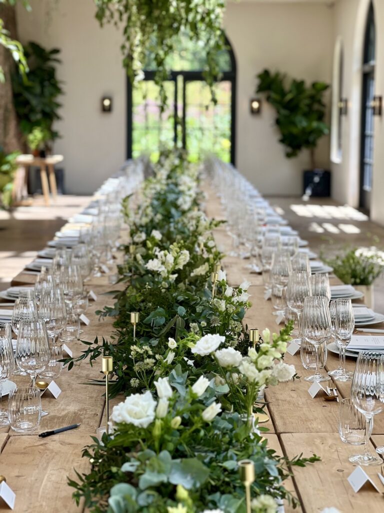Wedding Breakfast setup at Middleton Lodge in North Yorkshire
