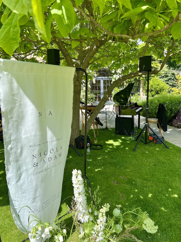 JAM Duo set up in the gardens at Middleton Lodge