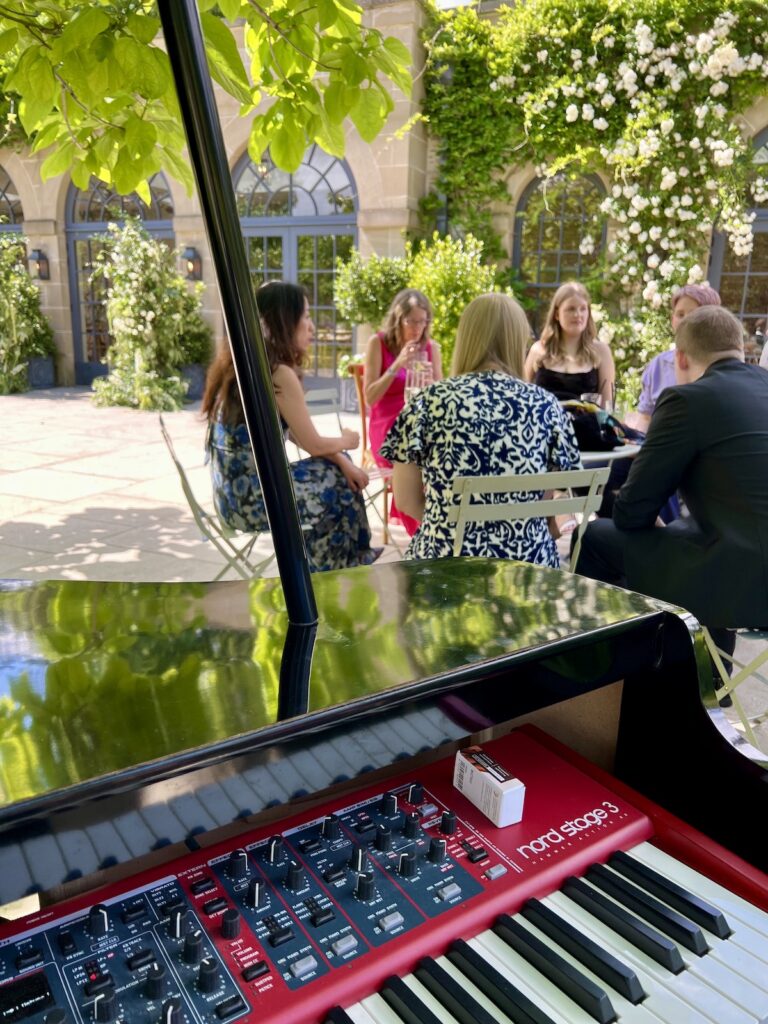 JAM Duo Musicians at a wedding drinks reception at Middleton Lodge in North Yorkshire