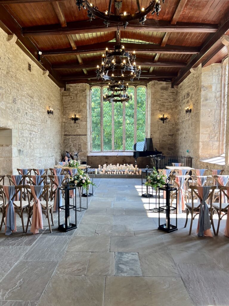 Wedding ceremony room with Grand Piano