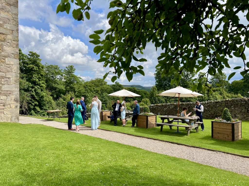 Wedding drinks reception at Barden Tower Skipton