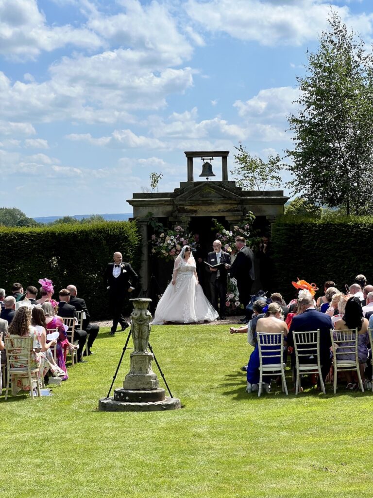 Ceremony at Sandon hall in the Garden