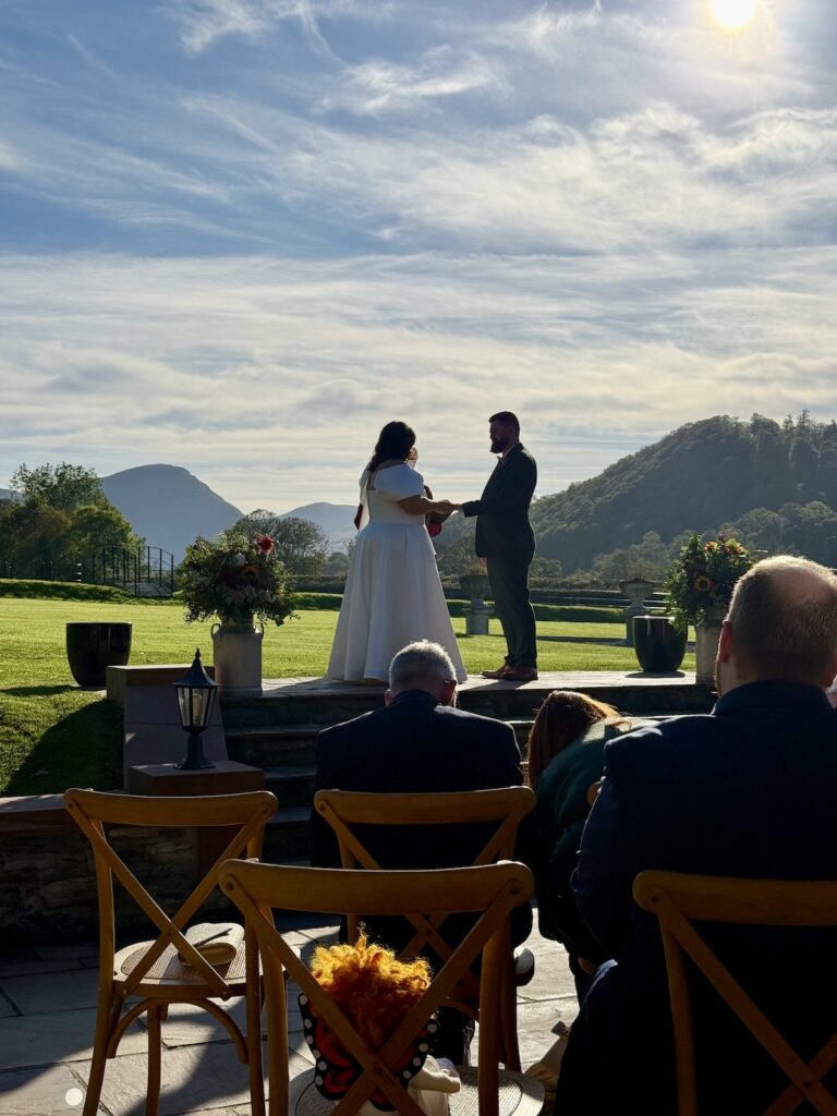 Bride and Groom at New House Farm in the Lake District