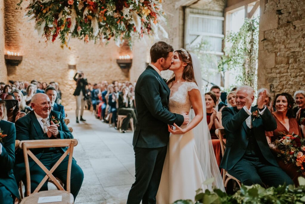 Bride and Groom at Cripps Stone Barn in Gloucestershire