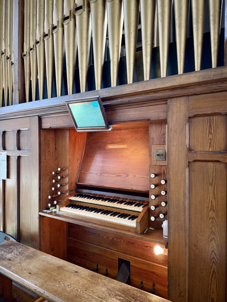 The organ at St Thomas of canterbury church, Woodford Green, London