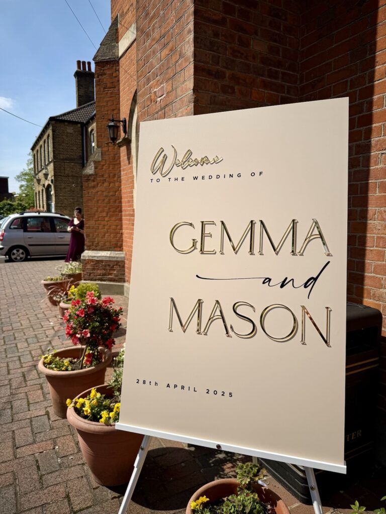 Welcome Sign at St Thomas of canterbury church, Woodford Green, London