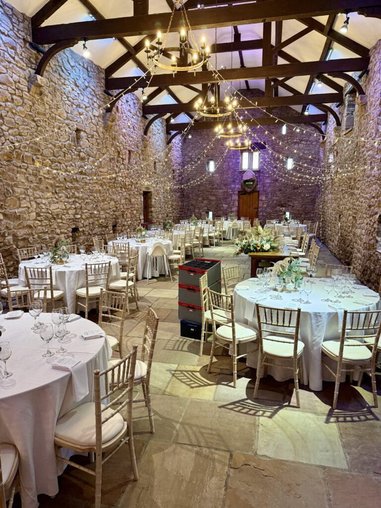 Wedding Meal room At Browsholme Hall