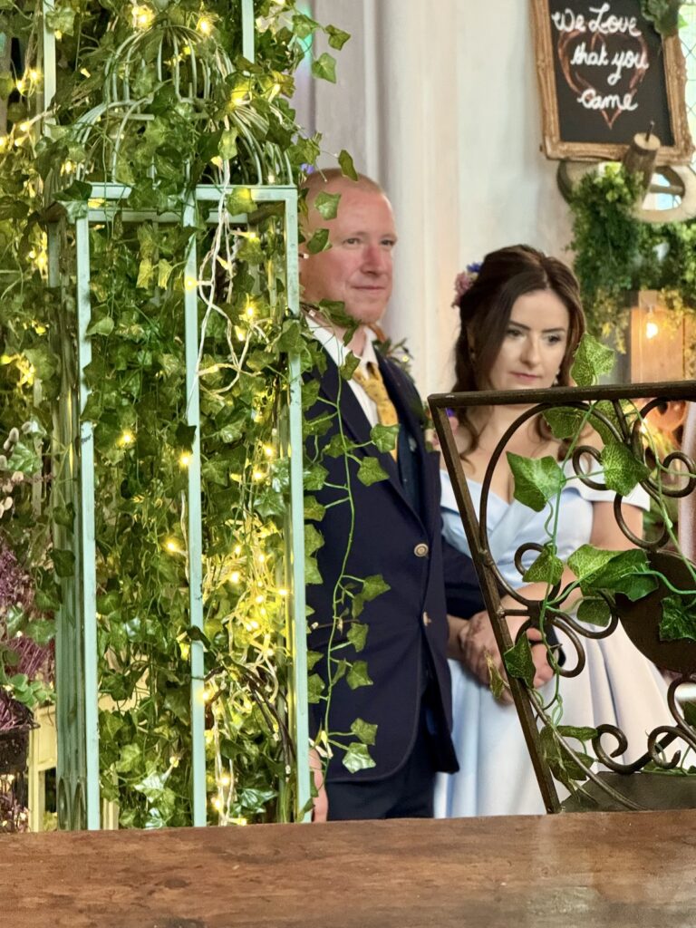 Bride and Groom at The Flint Room in Norwich