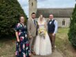 JAM Duo with bride and groom outside St Peter and St Paul Mautby Norfolk