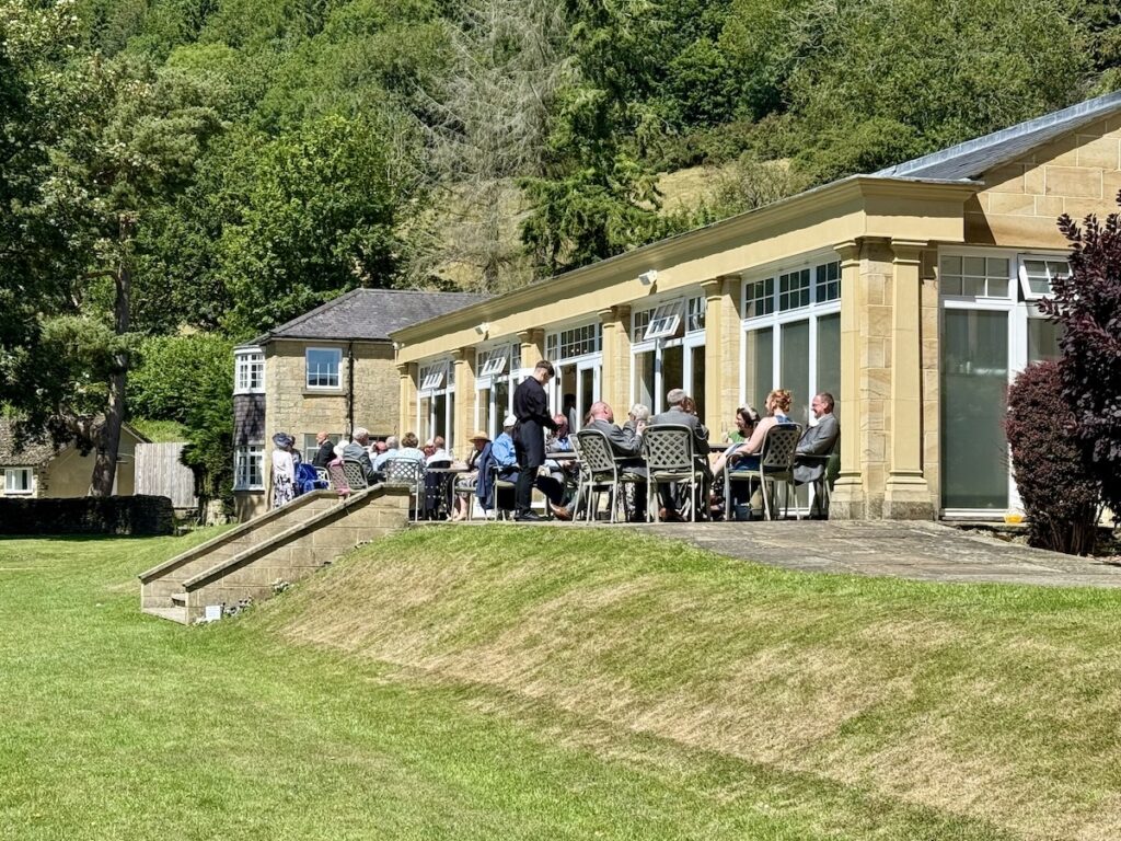 Outdoor Drinks reception at Hackness Grange in Yorkshire