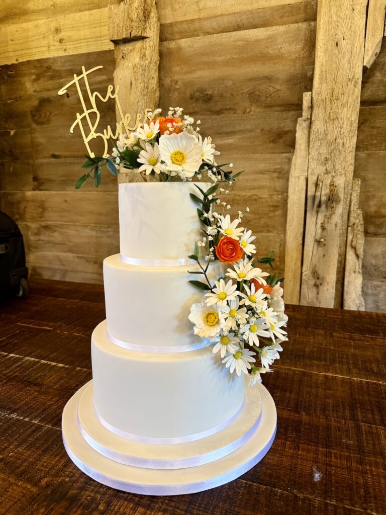 Wedding cake at High Billingshurst Farm in Surrey