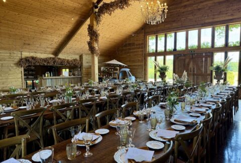 Wedding meal at High Billingshurst Farm in Surrey