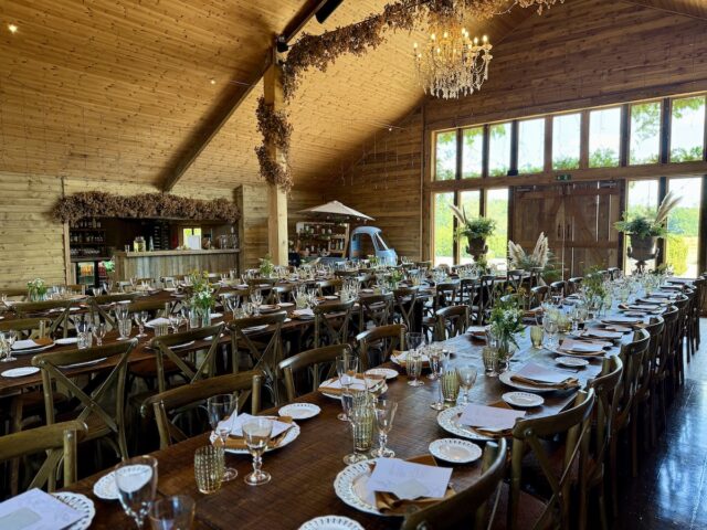Wedding meal at High Billingshurst Farm in Surrey