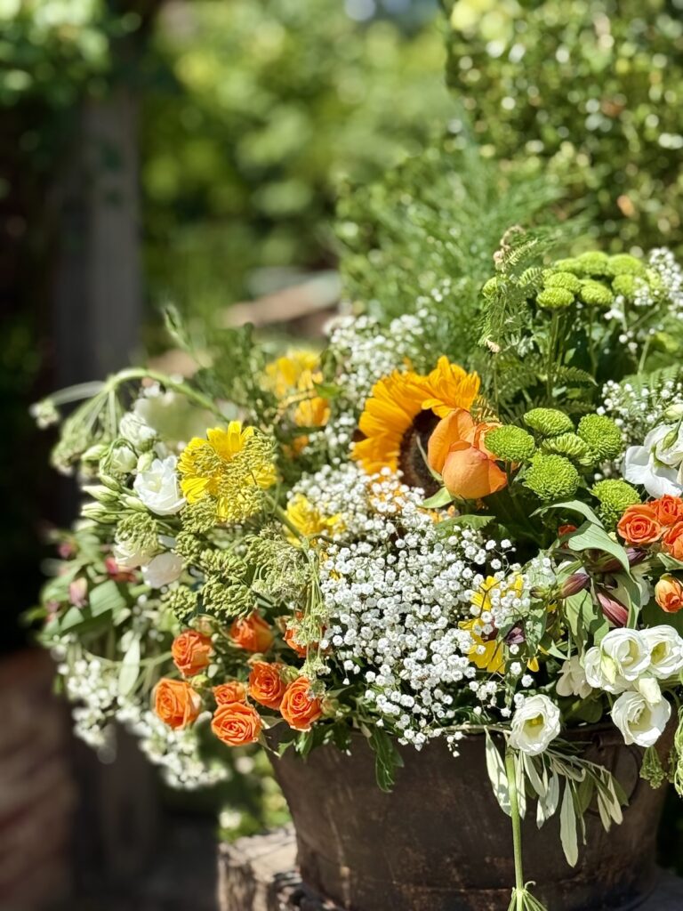 Wedding florals at High Billingshurst Farm in Surrey