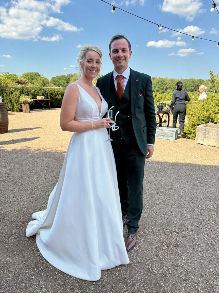 Bride and Groom at High Billingshurst Farm in Surrey