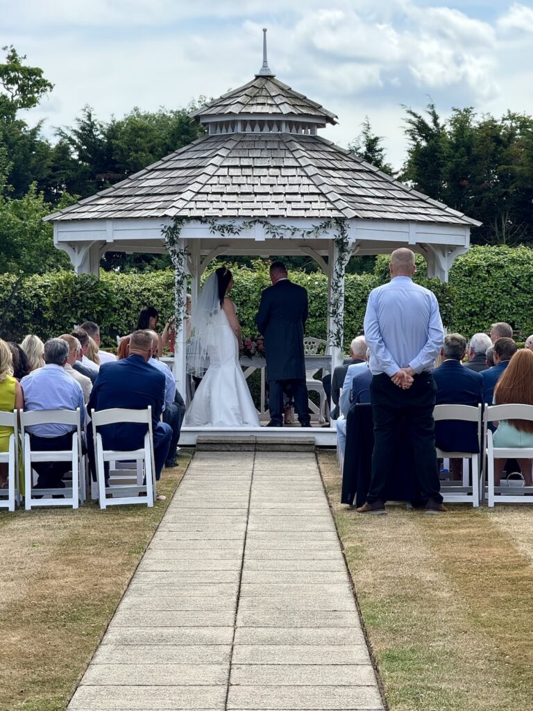 Outdoor Wedding Ceremony at The Lawn, Rochford, Essex