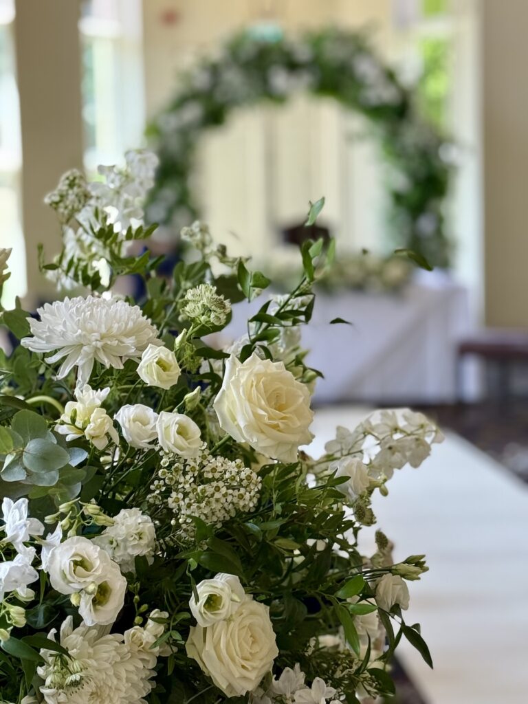 Wedding flowers at Audleys Wood Hotel in Basingstoke.