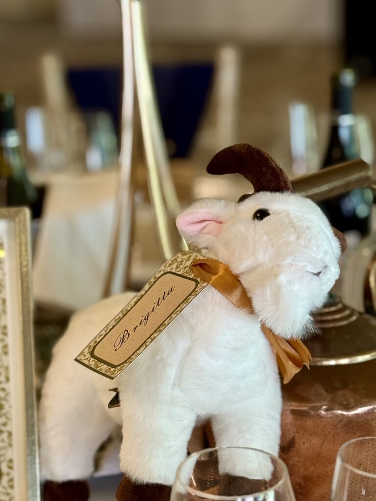 Cuddly Goat Toy at Audleys Wood Hotel in Basingstoke.