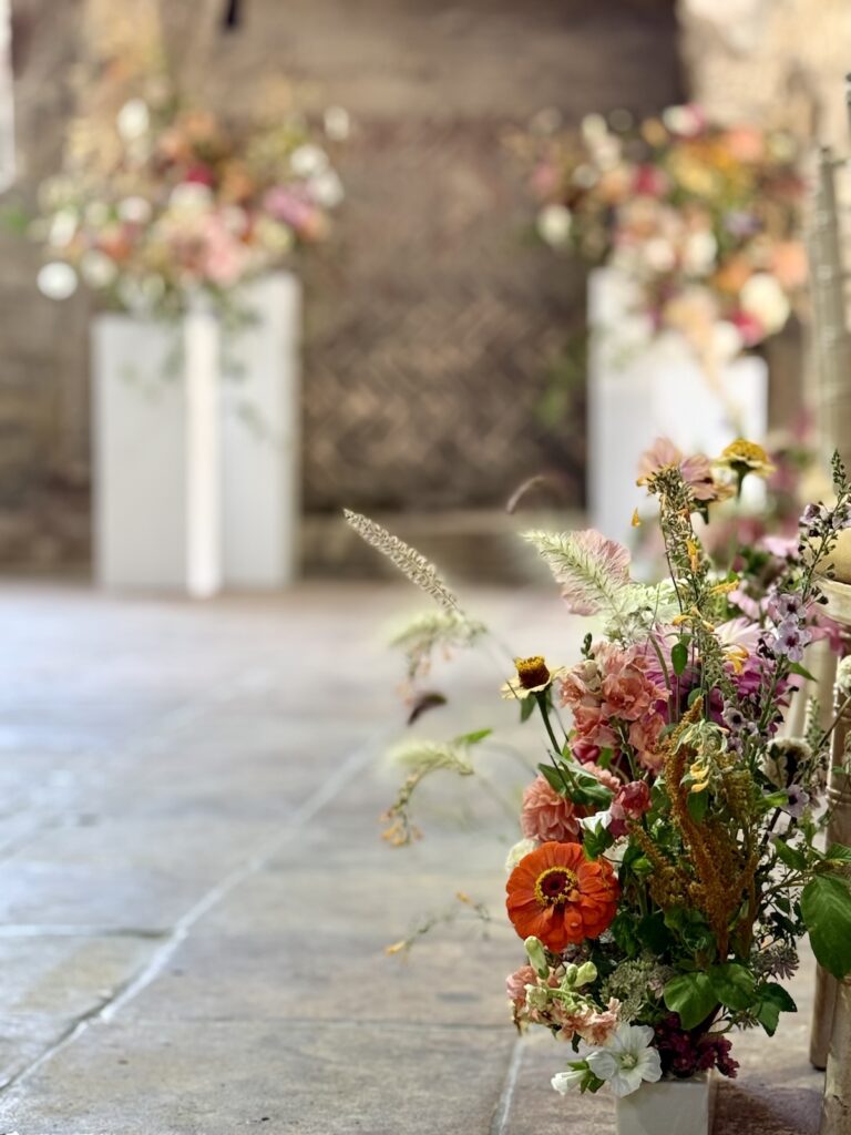 Floral displays at Blackfriars Priory in Gloucester