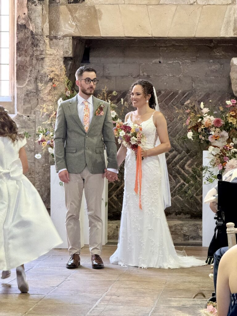 Wedding couple at Blackfriars Priory in Gloucester