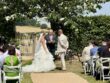 Bride and Groom outdoor ceremony at Charingworth Manor in the Cotswolds