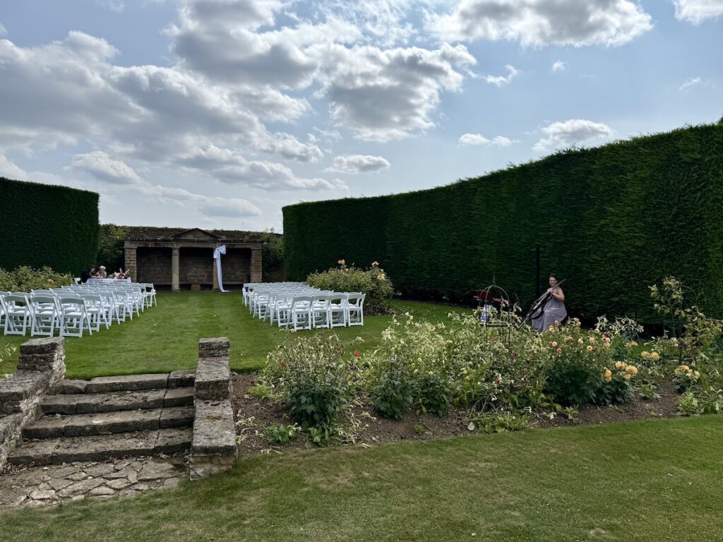 Wedding seating at Hooton Pagnell Hall in Doncaster South Yorkshire.