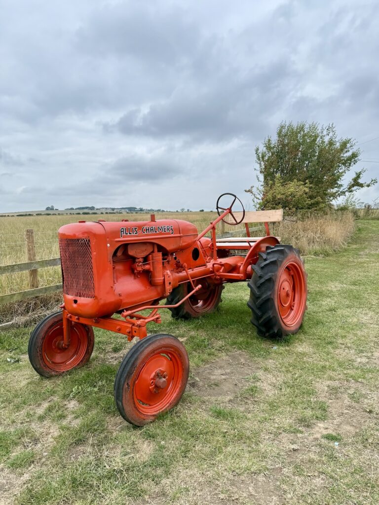 Tractor at Northside Farm in Horsley Newcastle