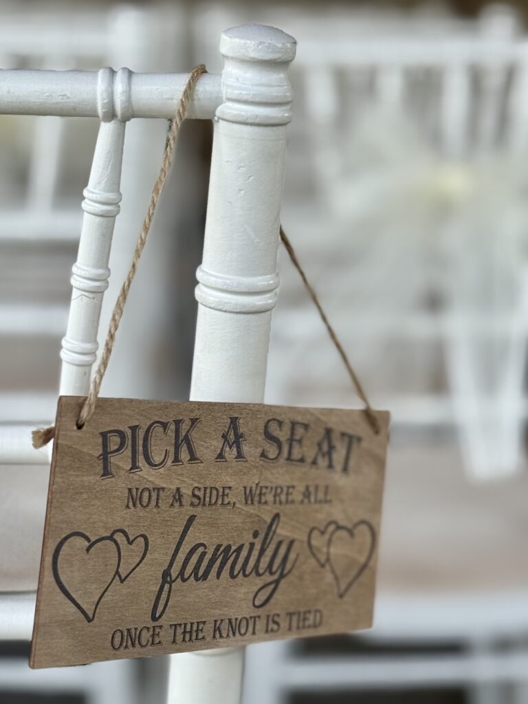 Ceremony sign at Northside Farm in Horsley Newcastle