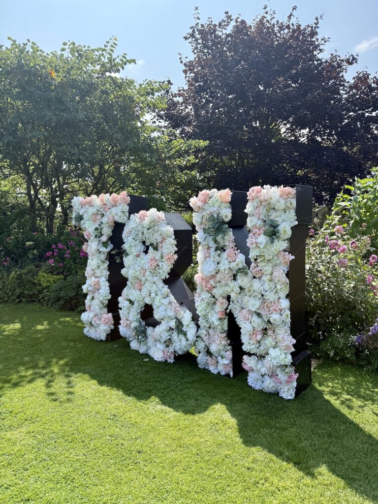 Floral display at Parley Manor in Bournemouth Dorset
