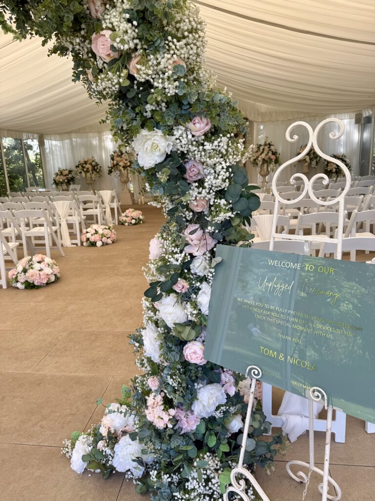 Ceremony space at Parley Manor in Bournemouth Dorset