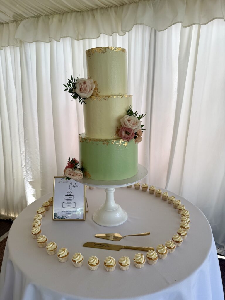 Wedding cake at Parley Manor in Bournemouth Dorset