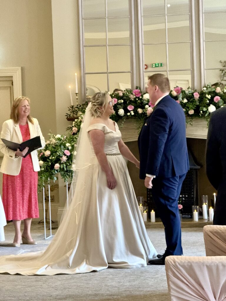 Bride and Groom ceremony at Tickton Grange