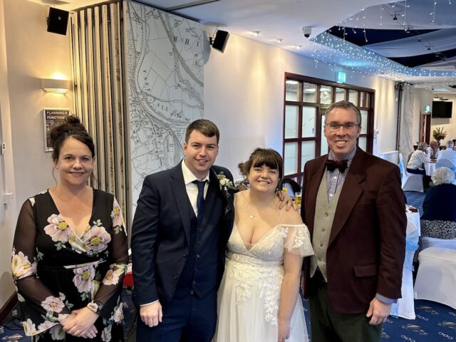 JAM Duo with Wedding couple at Cardiff Golf Club in South Wales.
