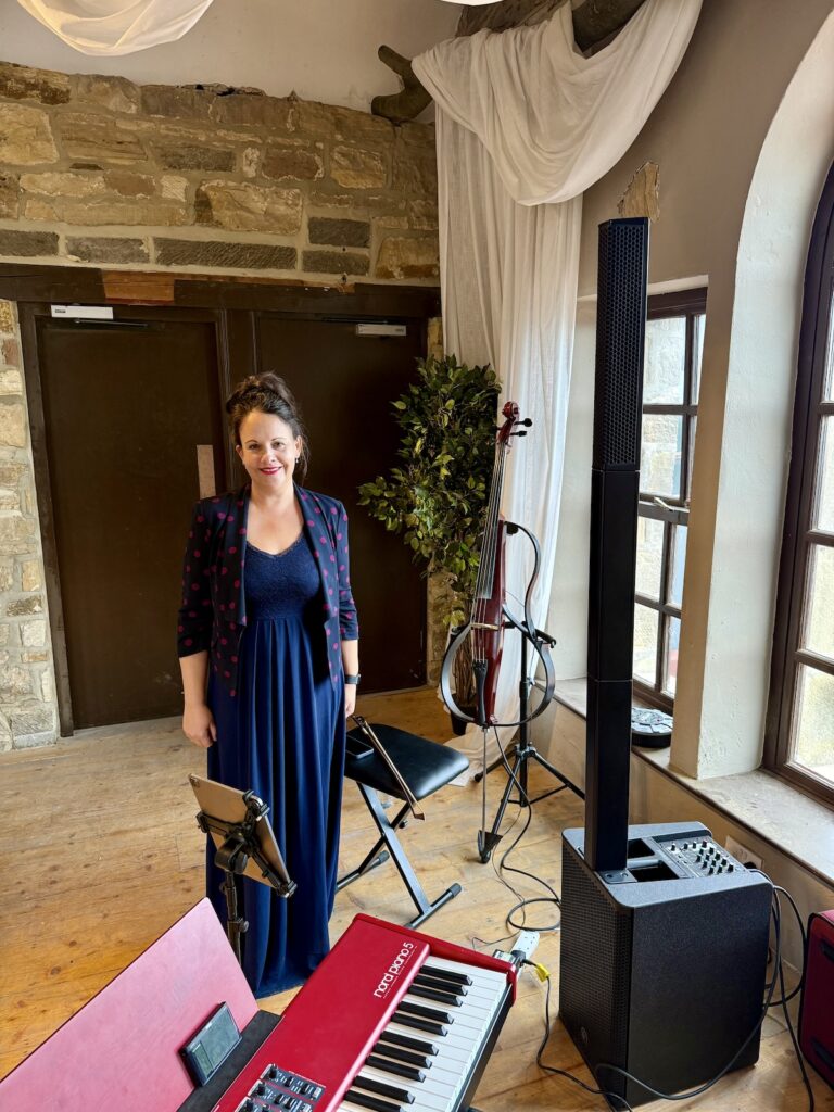 Anne Marie JAM Duo wedding cellist at Grand Villa Heights in Ravenscar
