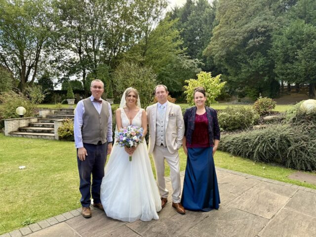JAM Duo with Bride and Groom at Hellaby Hall Hotel