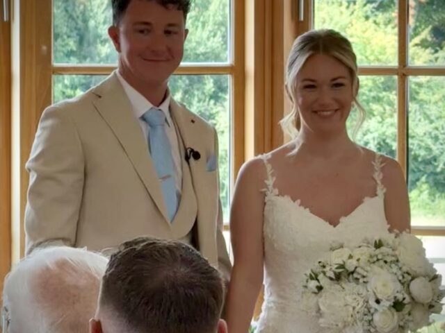 Bride and Groom at Hyde House in the Cotswolds
