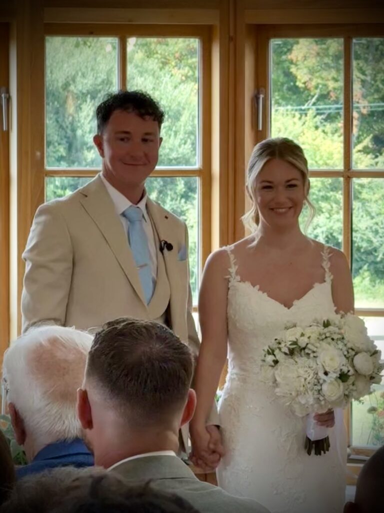 Bride and Groom at Hyde House in the Cotswolds