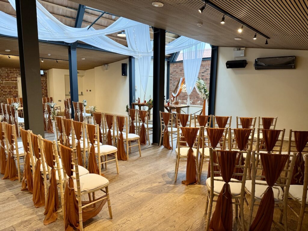 Wedding ceremony at the Pheasantry Brewery near Newark in Nottinghamshire.