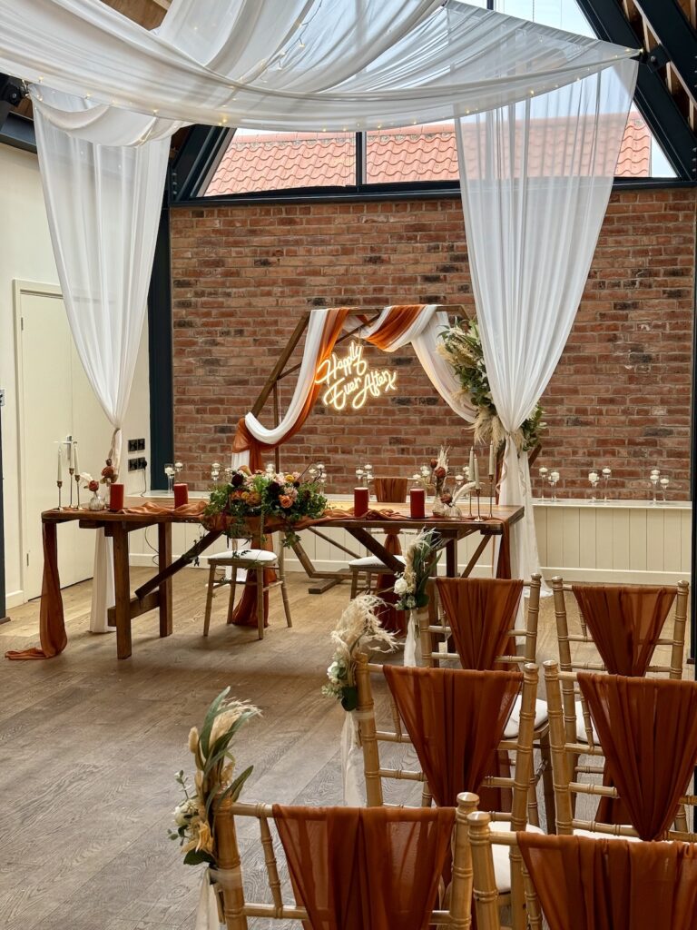 Ceremony space at the Pheasantry Brewery near Newark in Nottinghamshire.