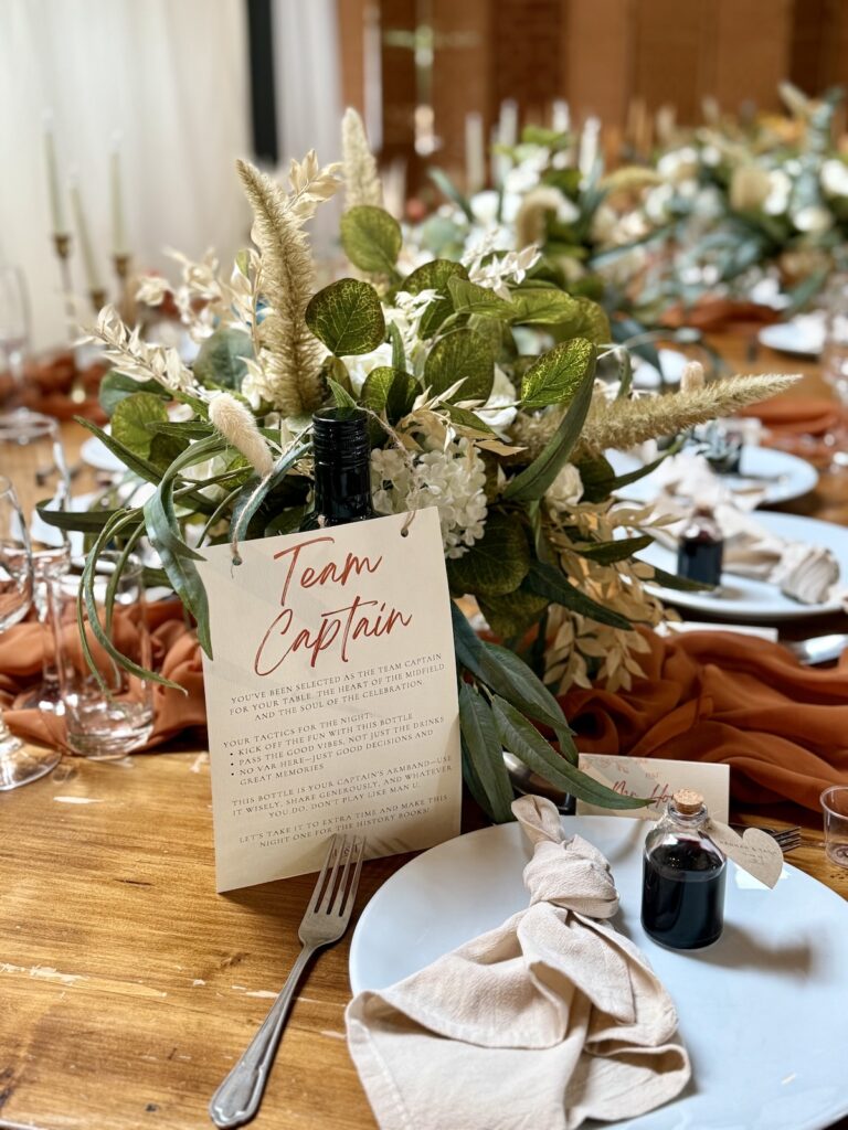 Table setup for dinner at the Pheasantry Brewery near Newark in Nottinghamshire.