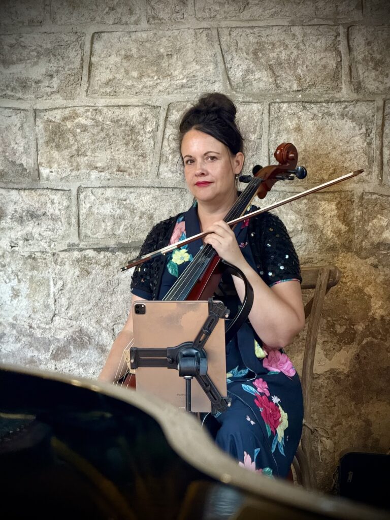 Anne Marie Wedding cellist for JAM Duo at the Priests House in Skipton
