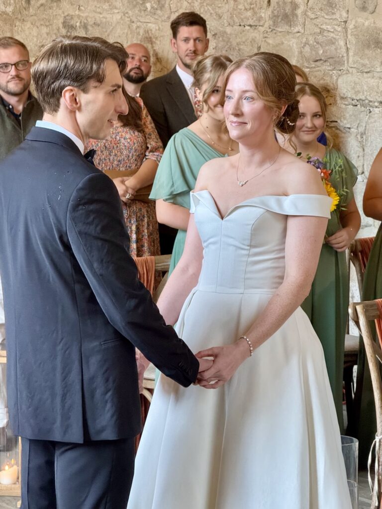 Bride and groom at the Priests House in Skipton