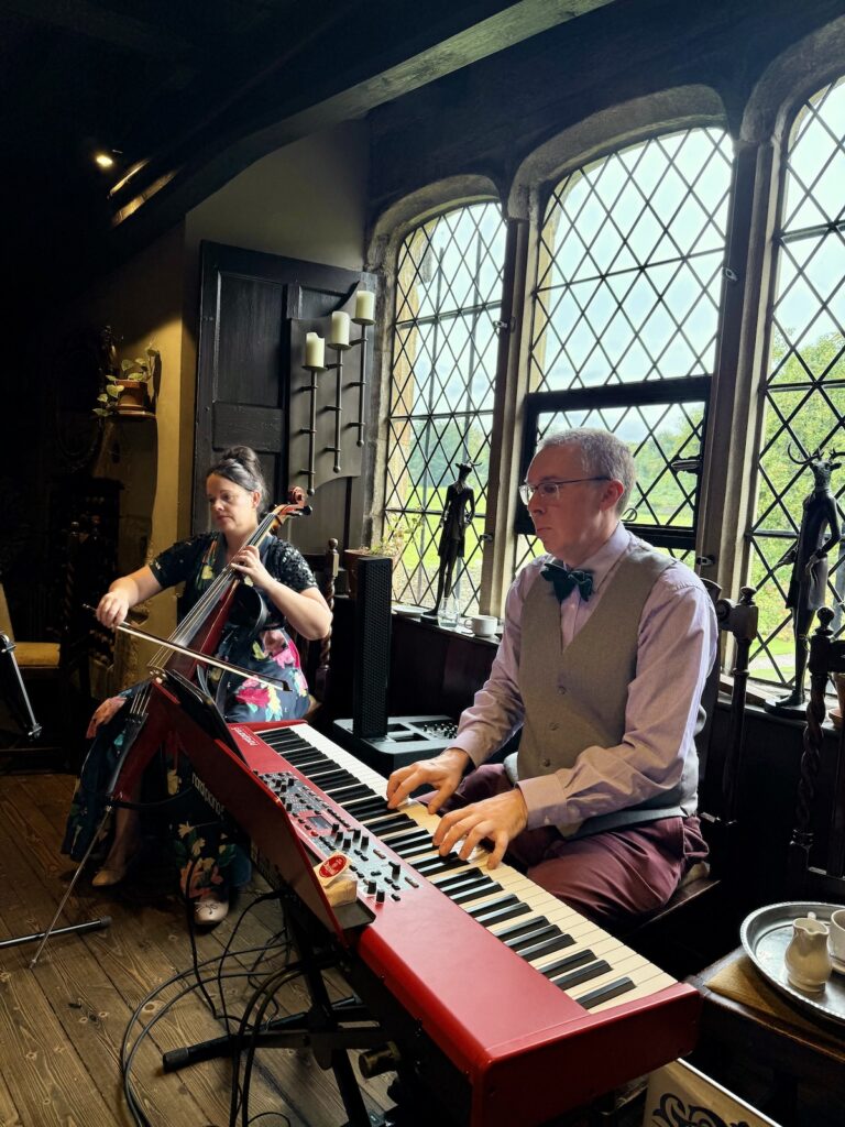 JAM Duo playing for the drinks reception at the Priests House in Skipton