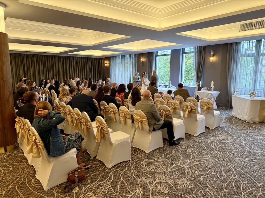 Wedding ceremony at The Grand in Southport near Liverpool.