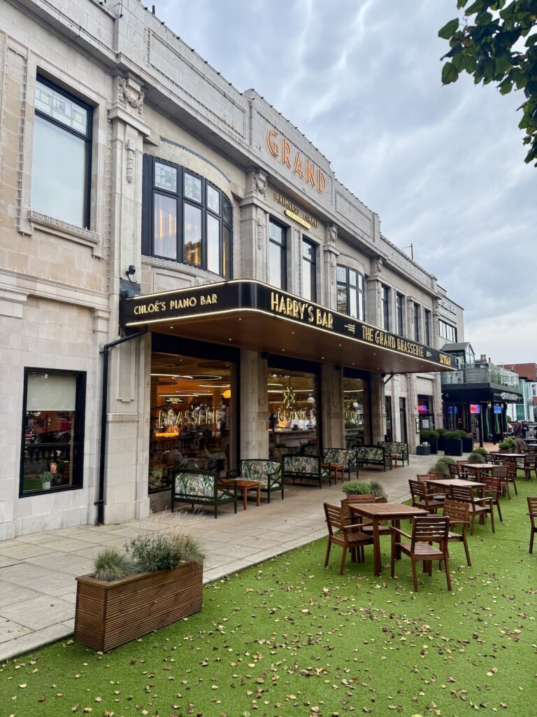 Outside of building at The Grand in Southport near Liverpool.