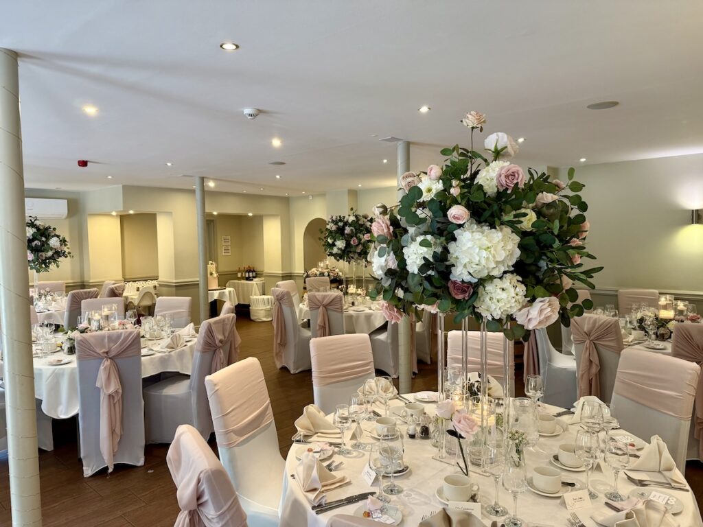 Wedding meal room at the Mill in Stone Staffordshire