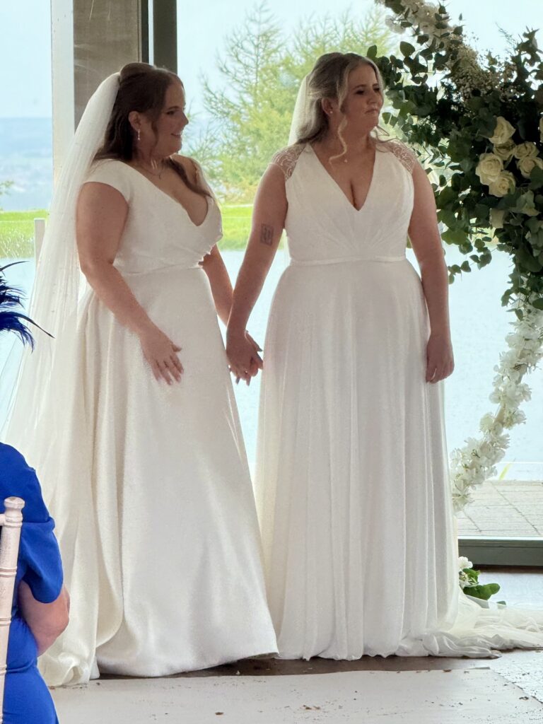 Two brides at The Vu in Bathgate Scotland