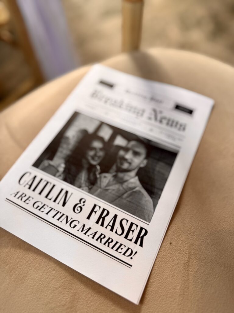 Wedding newspaper