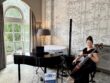 JAM Duo Cello and Piano Duo with Grand Piano Shell at Balbirnie House in Scotland