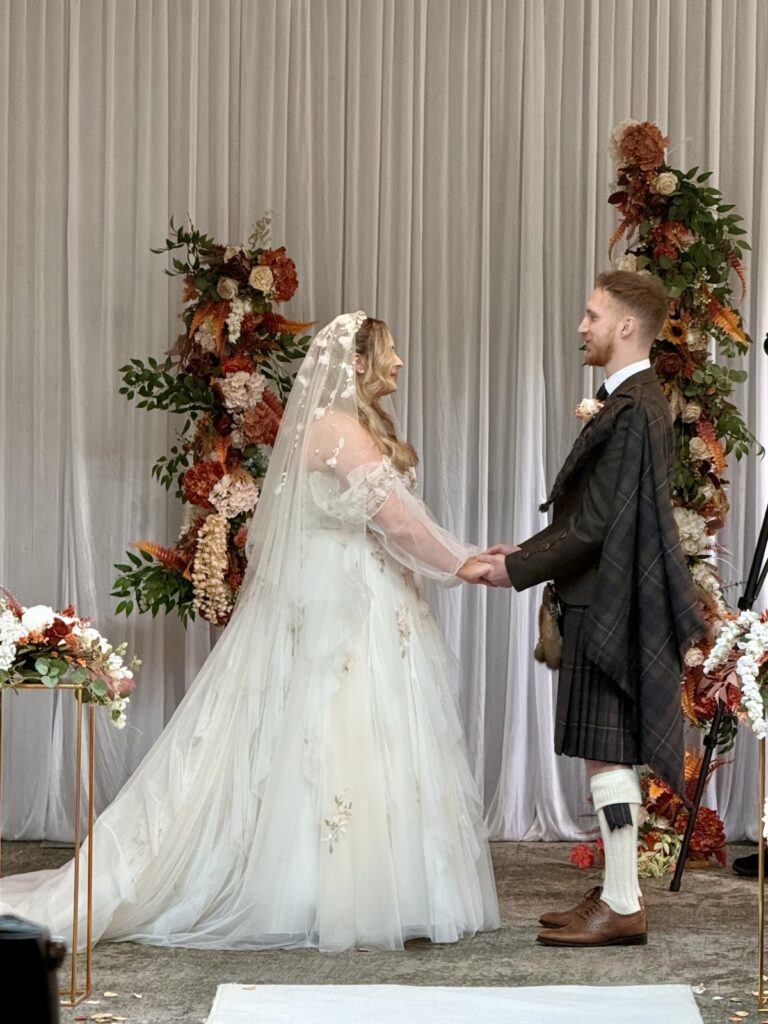 Bride and Groom at Balbirnie House in Scotland